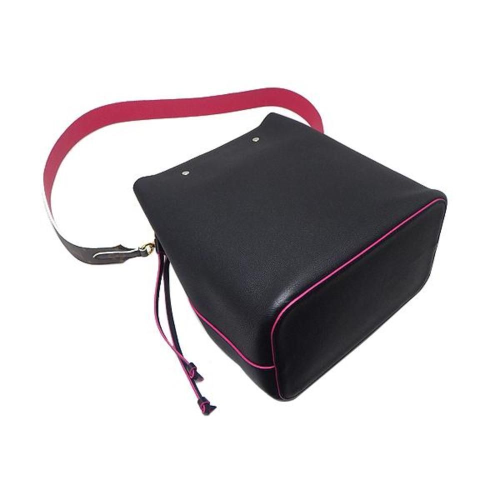 Louis Vuitton Lock Me Bucket Shoulder Bag Black Pink